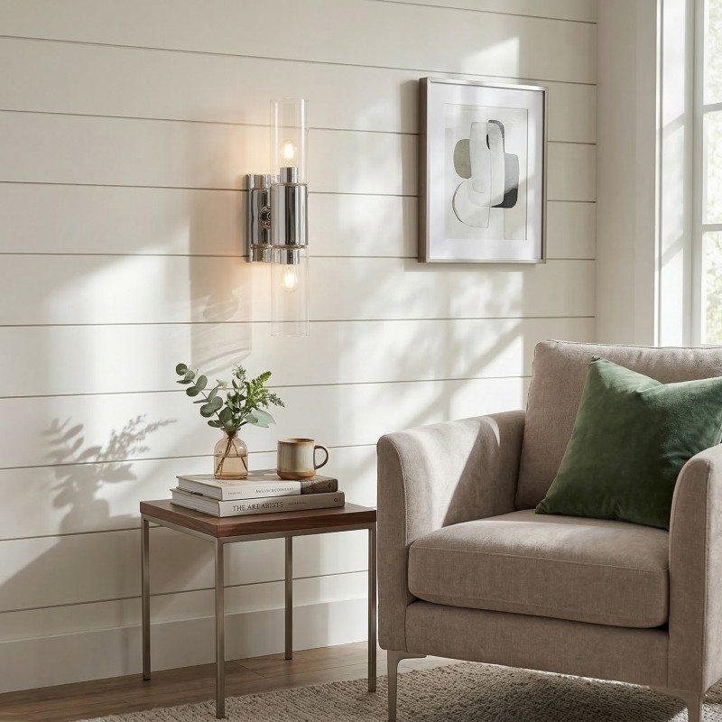 Zeylen Frances Water Ripple Glass Double Tube Sconce