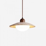 Barrett Wabi-Sabi Round Travertine Pendant Light
