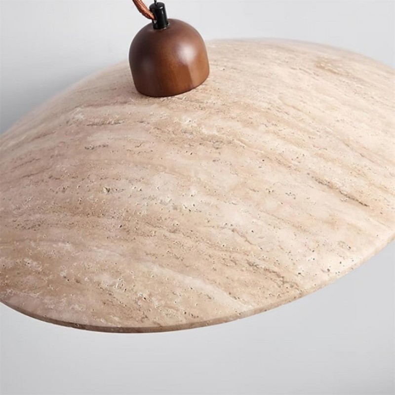 Barrett Wabi-Sabi Round Travertine Pendant Light