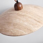 Barrett Wabi-Sabi Round Travertine Pendant Light