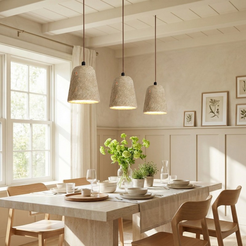 Bowen Wabi-Sabi Mini Travertine Pendant Light