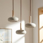 Carver Retro LED Travertine 3 Light Pendant Light