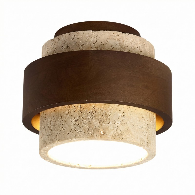 Caspar Minimalist Travertine Retro Ceiling Light