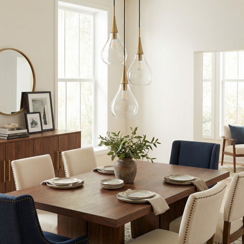 Clarke Minimalist Teardrop Glass Pendant Light