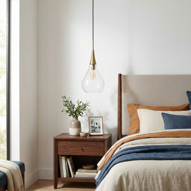 Clarke Minimalist Teardrop Glass Pendant Light