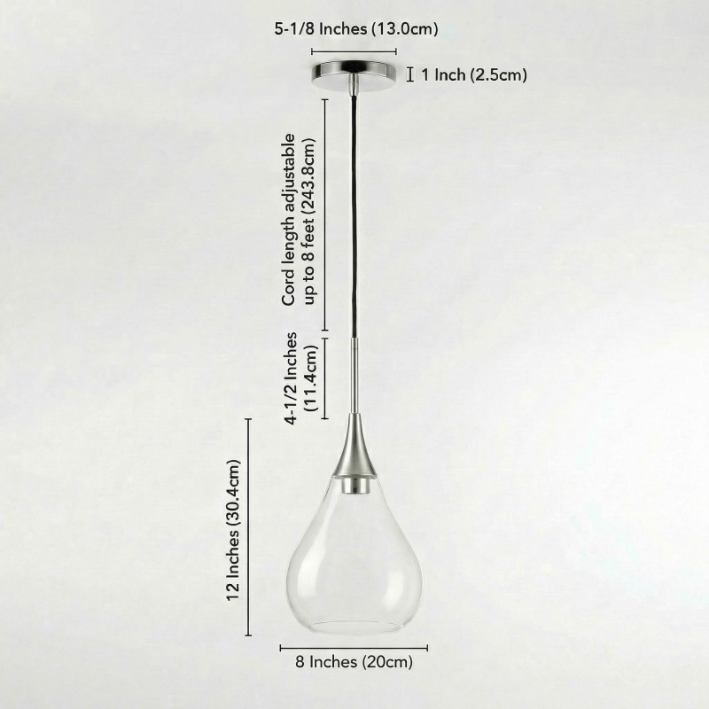 Clarke Minimalist Teardrop Glass Pendant Light