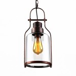 Eryxis Industrial Vintage Iron Glass Jar Pendant Light