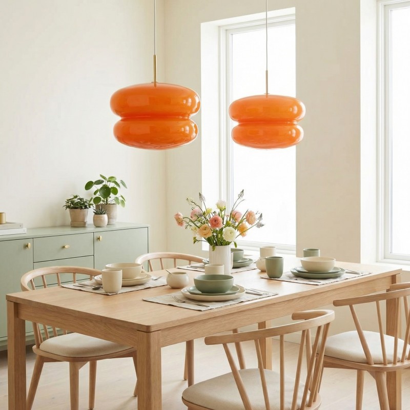 Josie Cream Bauhaus Opal Glass Pendant Light