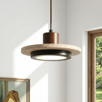 Danica Mid-Century  Glass Leaf Round Pendant Light