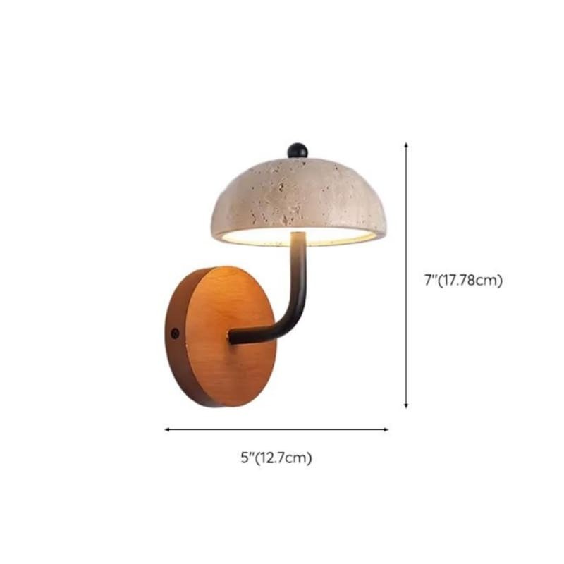 Analeigh Modern Travertine Dome Wall Sconce