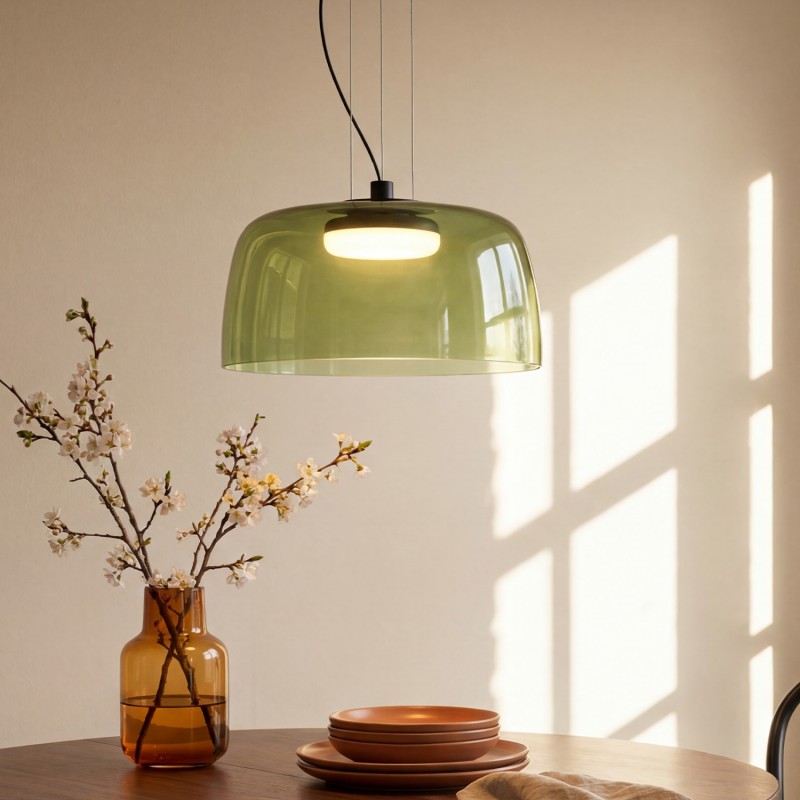 Zaire Bowl Shaped Layer Stained Glass Pendant Light