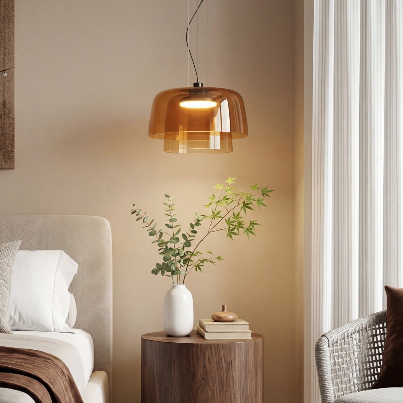 Zaire Bowl Shaped Layer Stained Glass Pendant Light