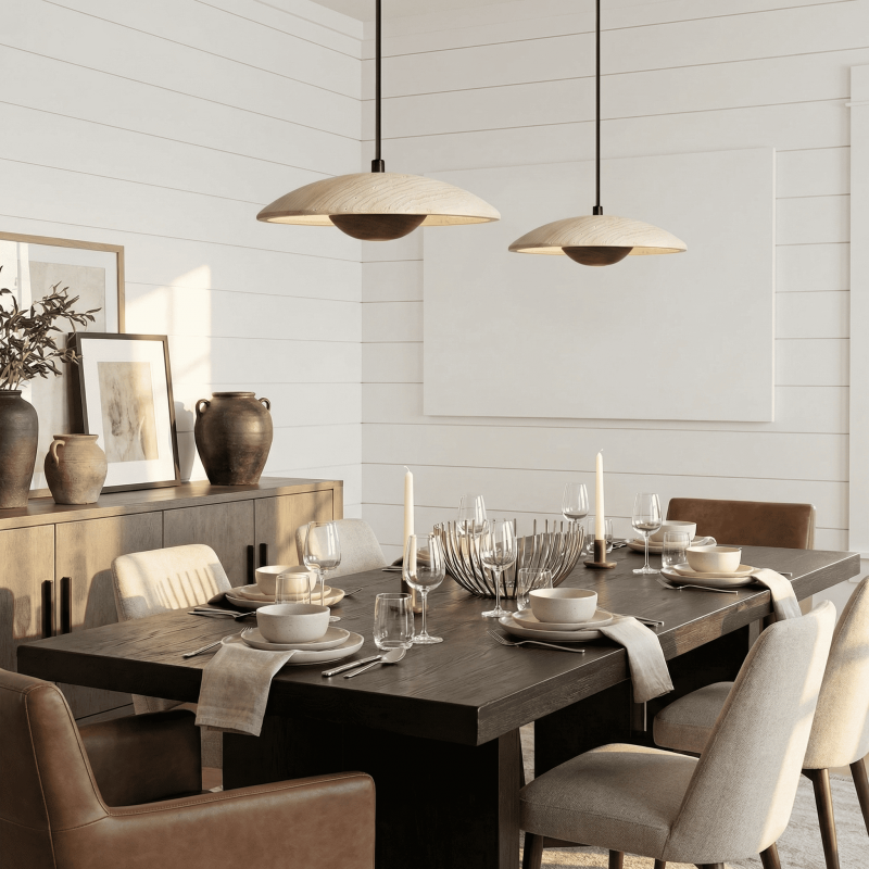 Kendra Cream Travertine UFO Pendant Lamp