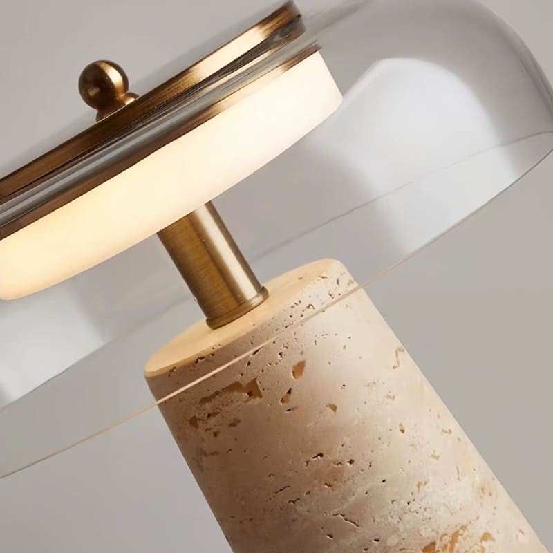 Camryn Nordic Travertine Dome Table Lamp