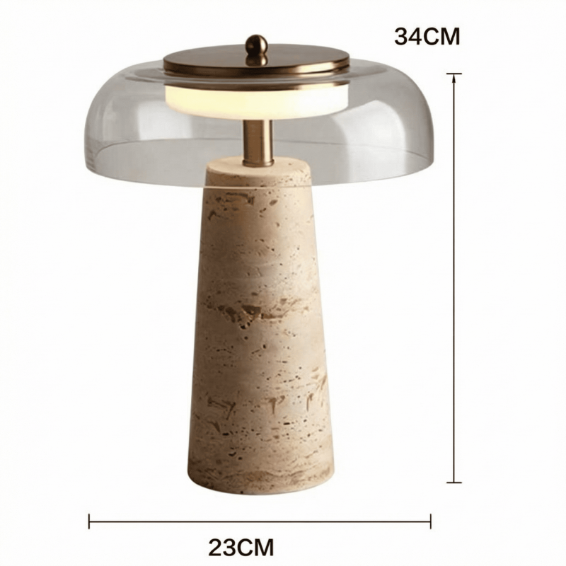 Camryn Nordic Travertine Dome Table Lamp