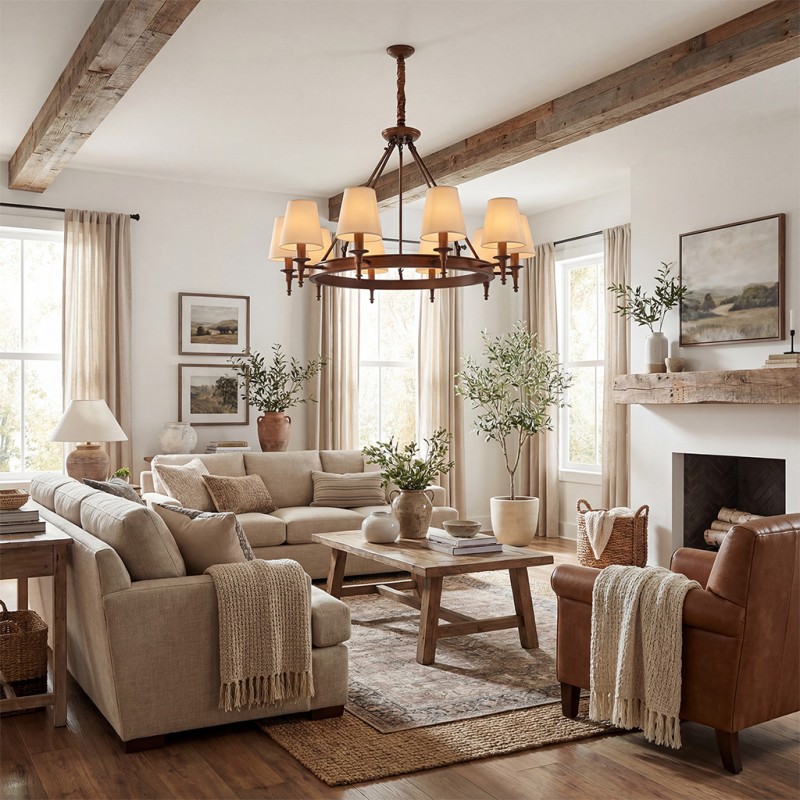 Yasmin Antique Brass Wagon Wheel Chandelier