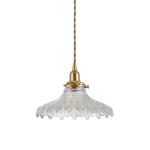 Gyran Retro Brass Lace Glass Pendant Light