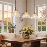 Gyran Retro Brass Lace Glass Pendant Light