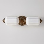 Cyrilith Vintage Art Deco Milk Glass Eloise Vanity Light