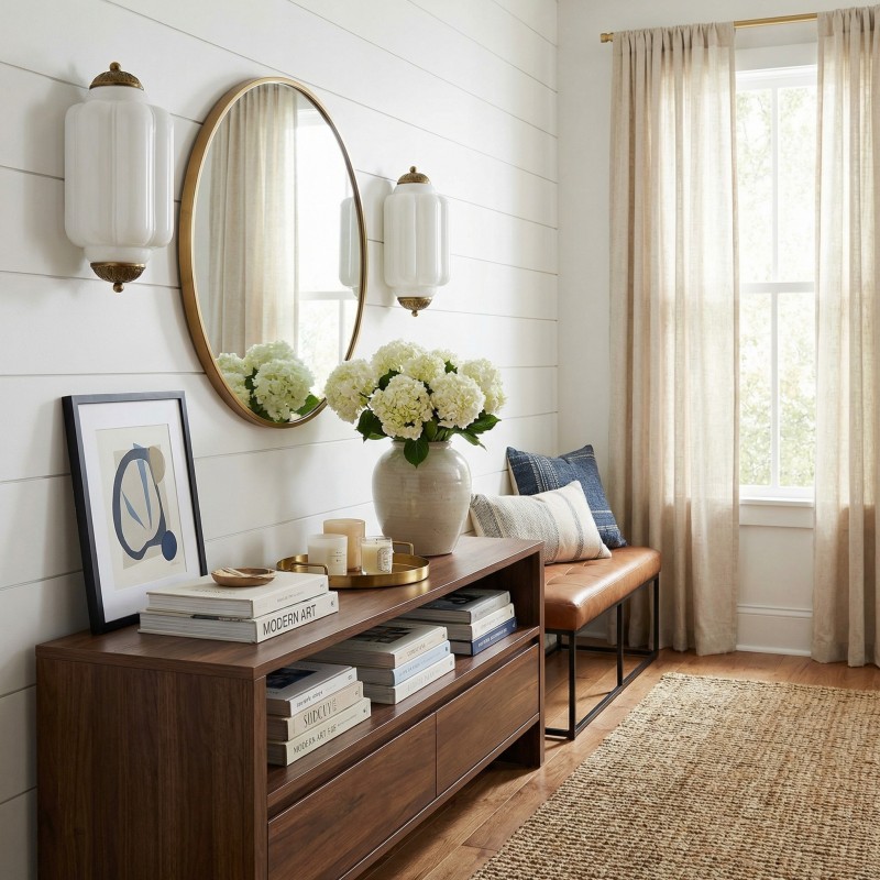Michael Vintage Eloise Milk Glass Flush Wall Light