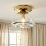 Danica Mid-century  Glass Leaf Round Flush Mount Ceiling Light