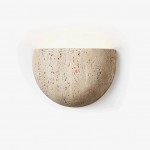 Farlan Wabi-Sabi Travertine Semi-Circular Wall Light