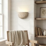 Farlan Wabi-Sabi Travertine Semi-Circular Wall Light
