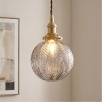 Cyrilith Farmhouse Pumpkin Glass Eloise Pendant Light