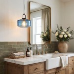 Ivan Vintage Handmade Striped Glass Pendant Light