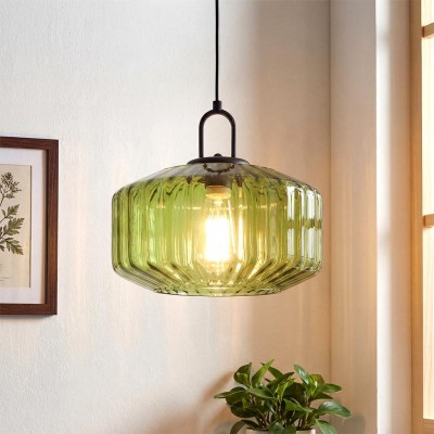 Ivan Vintage Handmade Striped Glass Pendant Light