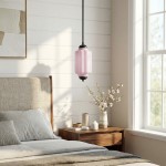 Cyrilith Farmhouse Pumpkin Glass Eloise Pendant Light