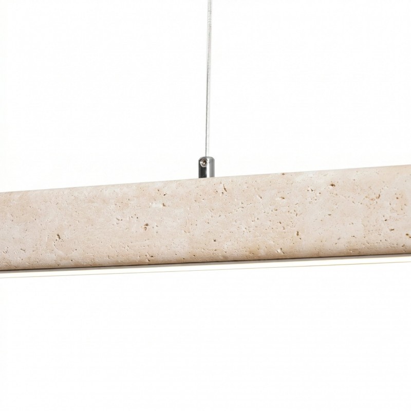 Umberto Minimalist Travertine Linear Pendant Light