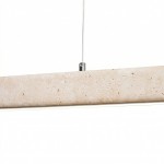 Umberto Minimalist Travertine Linear Pendant Light