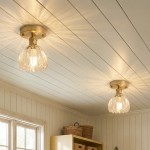 Ozir Stained Glass Flush Mount Tulip Light