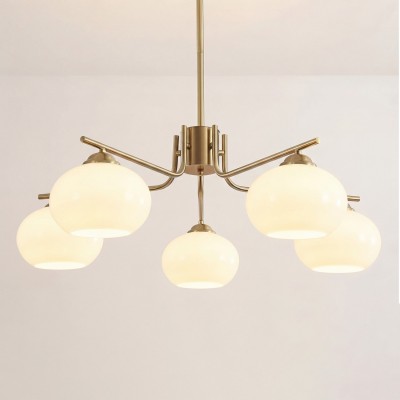 Kairox Mid Century Bauhaus Large Glass Globe Sputnik Chandelier