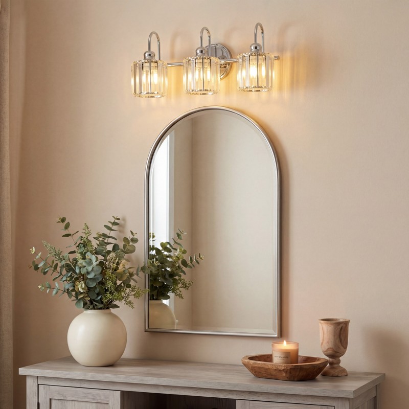 Naeris Modern Square Crystal Wall Sconce