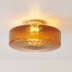 Nymirra Modern Ribbed Glass Flush Mount Ceiling Light