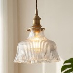 Nyxio Pleated Globe Glass Pendant Light