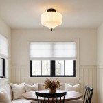 Elyndor White Milk Glass Pumpkin Flush Mount Schoolhouse Light