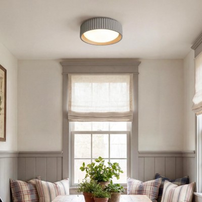 Arnold ‎Minimalist Round Led Fluted Concrete Ceiling Light