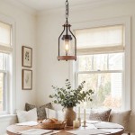 Doran Farmhouse Black Cage Cylinder Glass Pendant Light