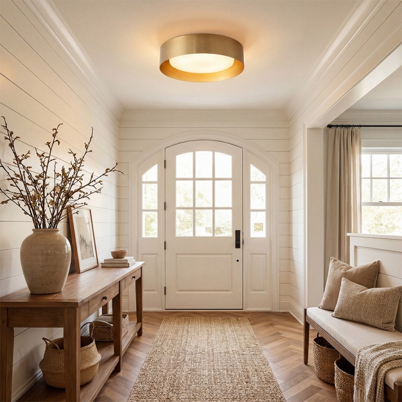 Zenith Nordic ‎Minimalist Metal Round Semi Flush Mount Ceiling Light