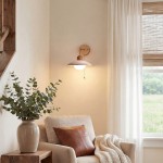 Habakkuk Farmhouse Disc Travertine Wall Sconce