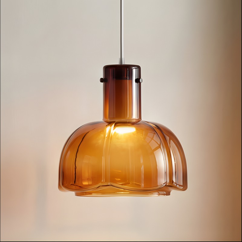 Palak Minimalist Handmade Glass Shade Pendant Light