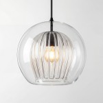 Nyxio Pleated Globe Glass Pendant Light