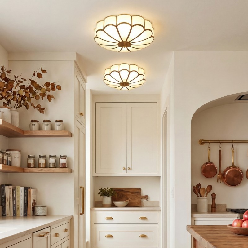 Eldor Gold Flower Shape Glass Recessed Ceiling Light