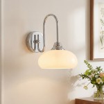 Ylvaen Bauhaus 1 Light Milk Glass Sconce