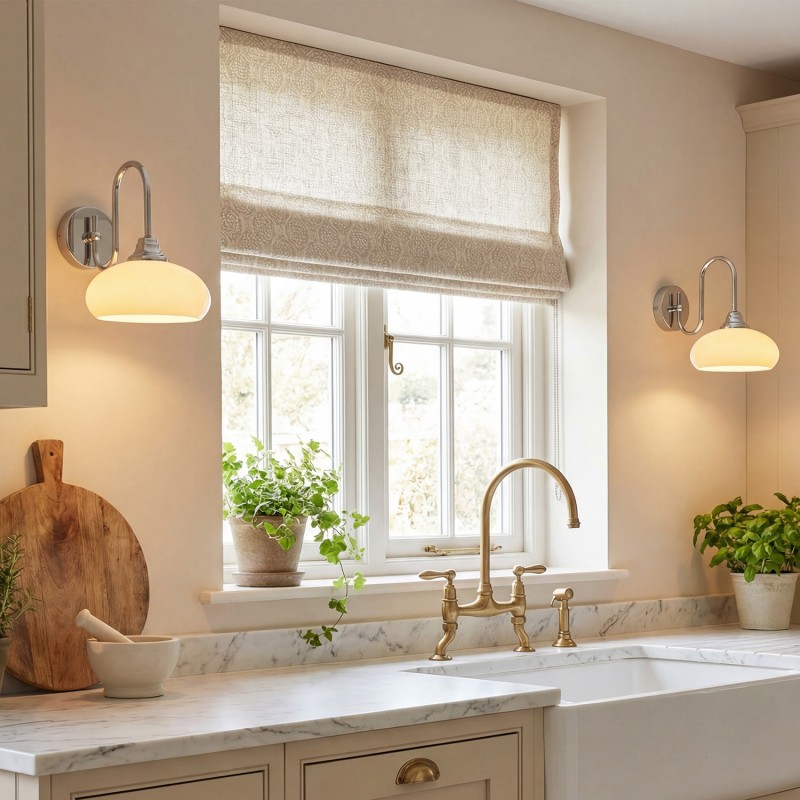 Ylvaen Bauhaus 1 Light Milk Glass Sconce
