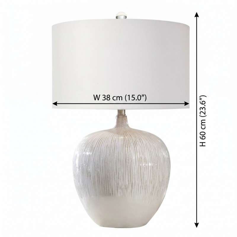 Ulysse Rustic Ceramic Pot Drum Shade Table Lamp