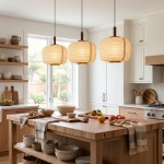 Drath Wabi Sabi Ribbed Paper Lantern Pendant Light